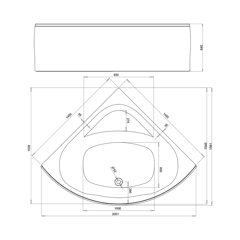 Eck-Badewanne Acryl mit Schürze