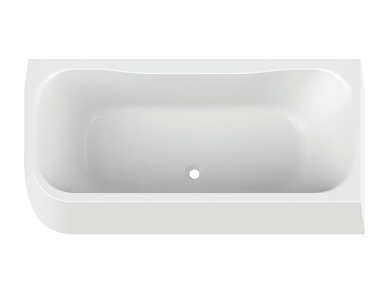 Oval-Badewanne Acryl mit Schürze, Ecke rechts